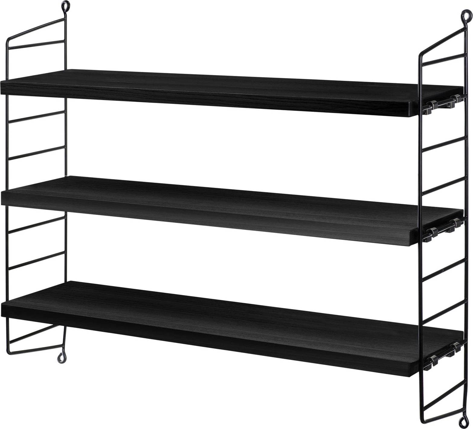 String Pocket Black Vägghylla 60cm