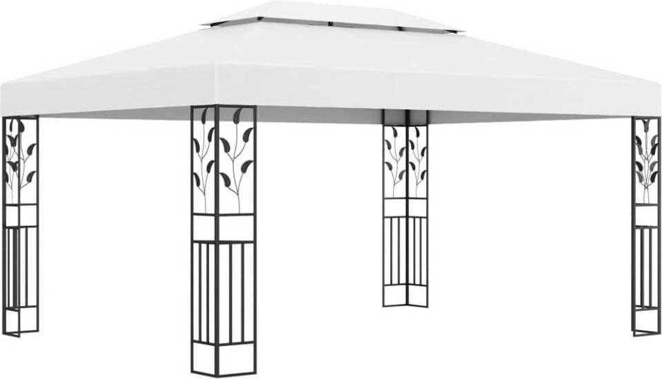 vidaXL Gazebo with Double Roof - White 3x4 m