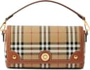 Burberry Printed Canvas Leather Note Handbag - Checked