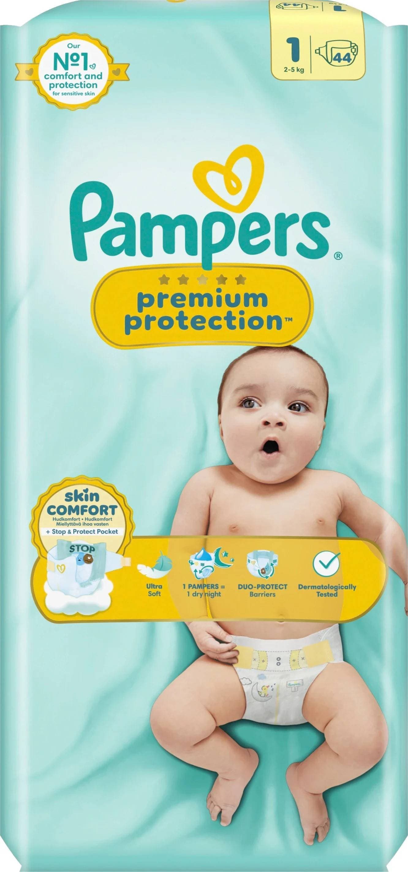 Pampers Premium Protection Storlek 1 44 Blöjor