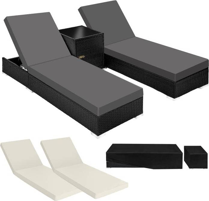 tectake 401500 - Black 2-pack