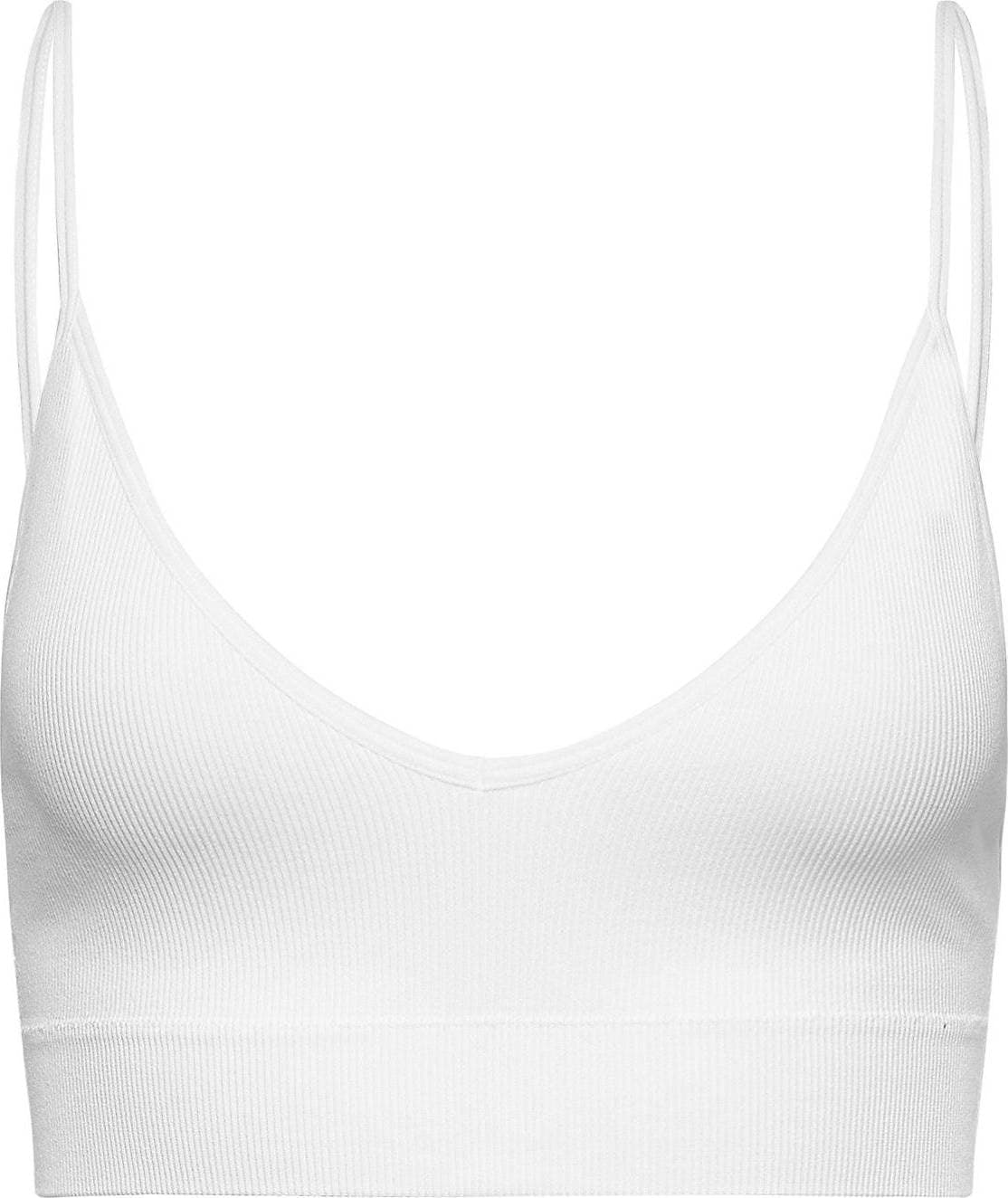 Lindex Seamless Ribbed V-Neck Soft Bra - White
