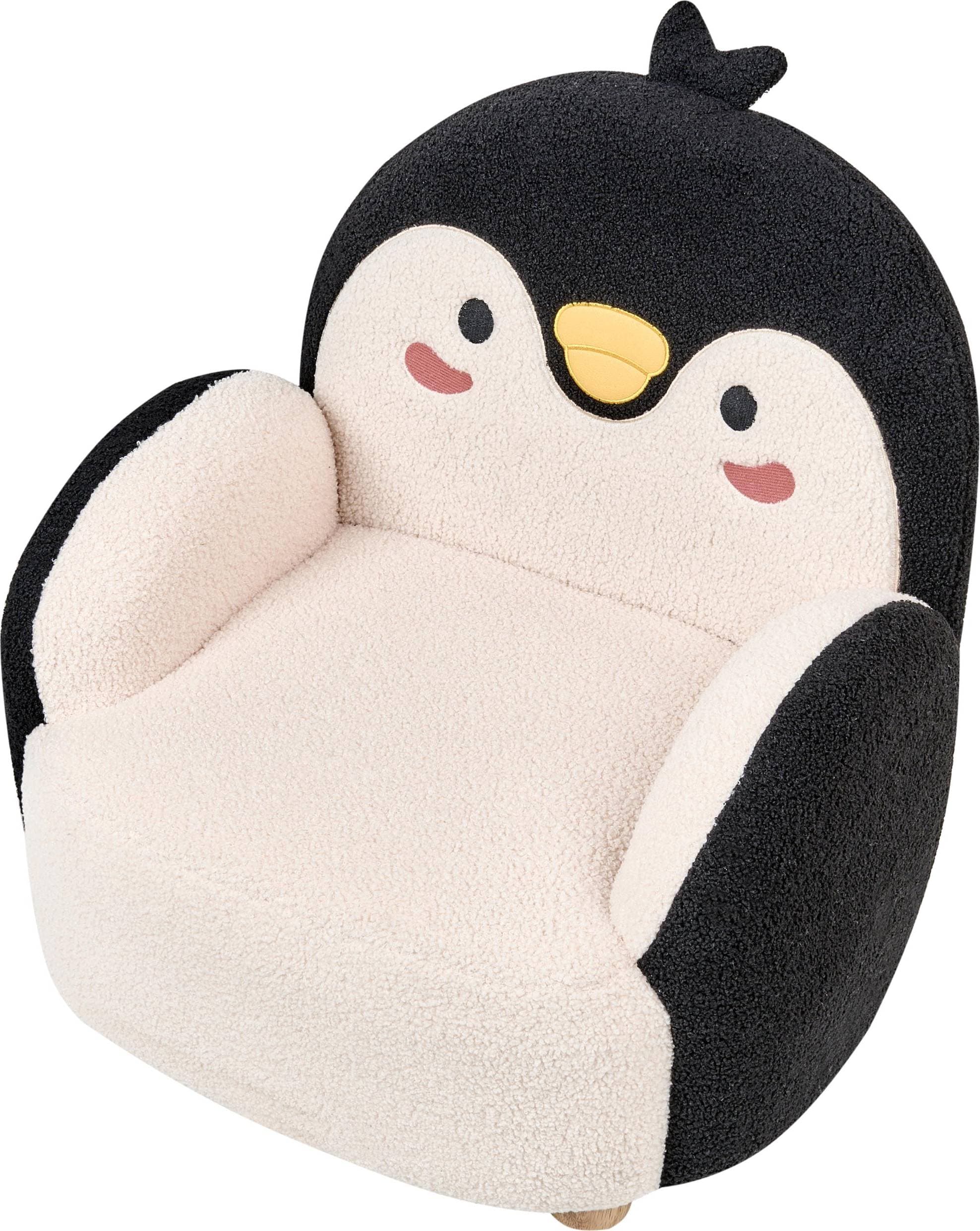 Beliani Barnfåtölj Hervik Svart Vit Brun