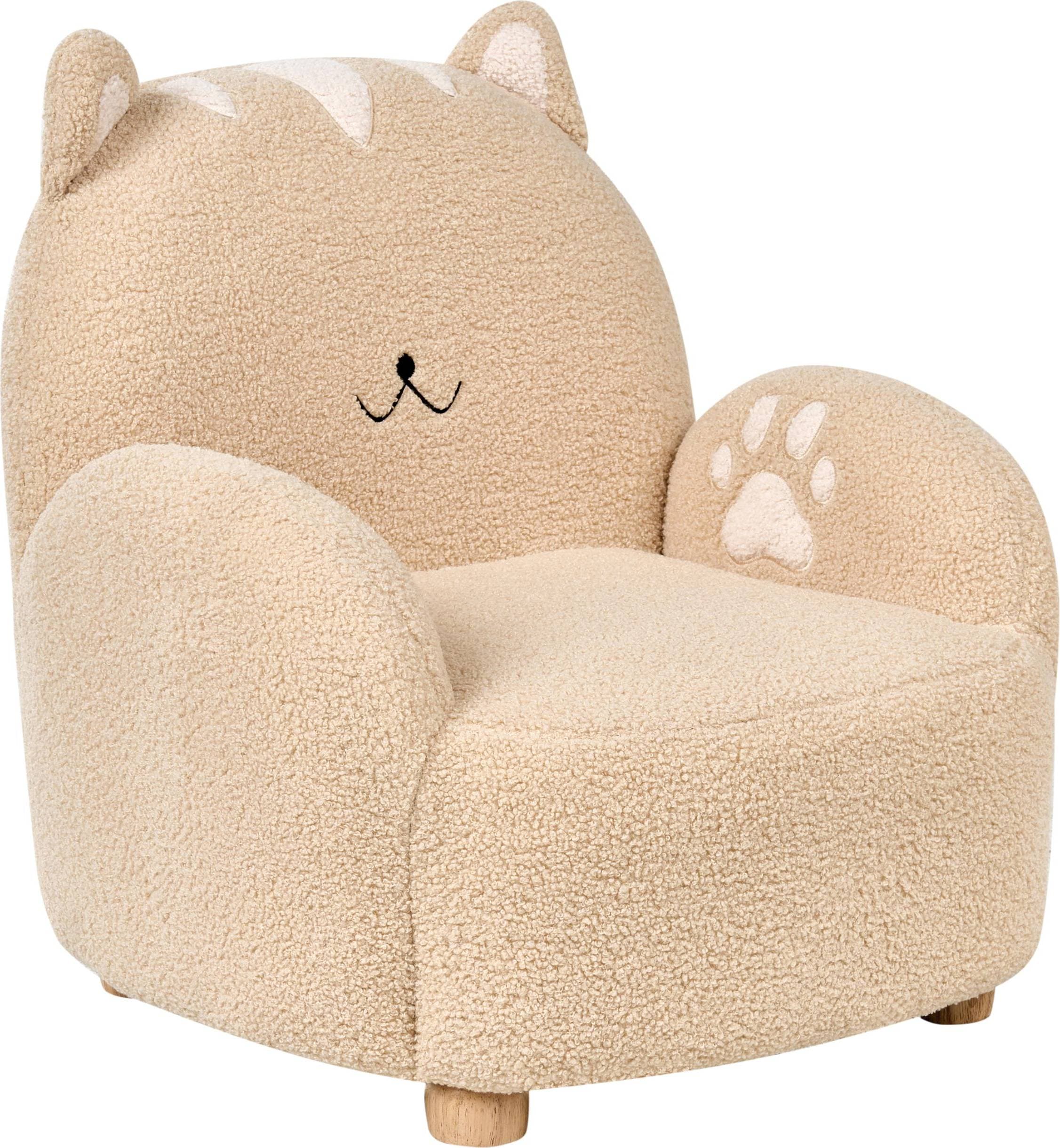 Beliani Barnfåtölj Zoar Beige Brun