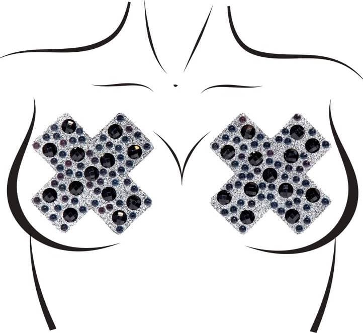 Leg Avenue X Factor Nipple Jewel Stickers - Black