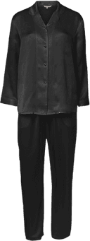 Lady Avenue Pure Silk Basic Pyjamas - Black