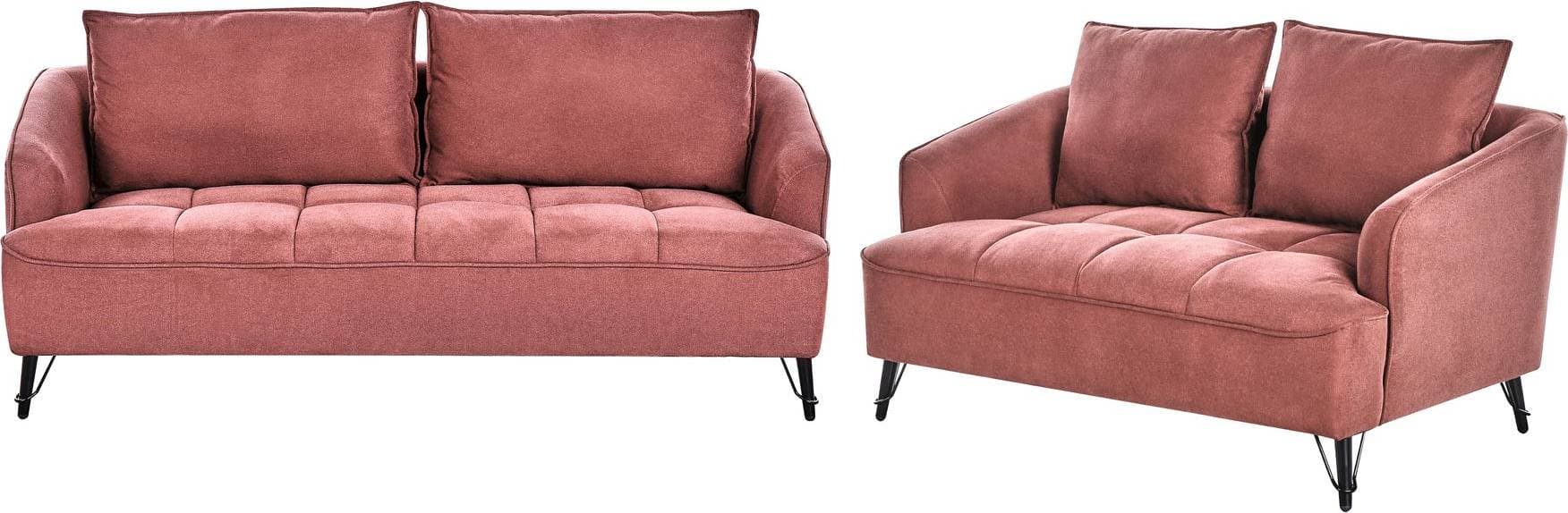 Beliani Hobro Red Soffa 196cm 2st 5-sits