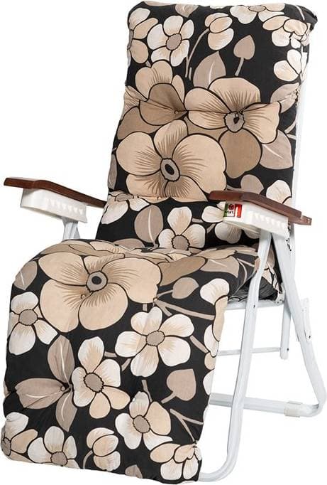 Varax Tourra Baden Stol Med Dyna Vit Beige Blomstrete