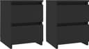 vidaXL 800516 Black Sängbord 30x30cm 2st