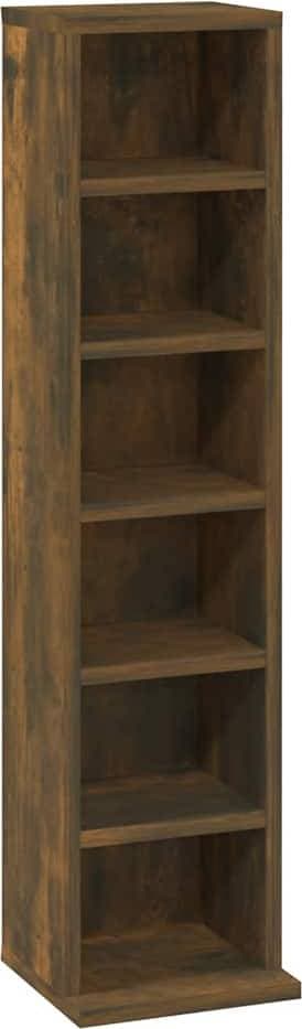 vidaXL CD Cabinet Smoked Oak Bokhylla 88cm