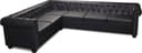 vidaXL Chesterfield Black Soffa 260cm 6-sits