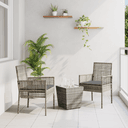 vidaXL Bistro Set 3 pcs Grå Poly Rattan Caféset