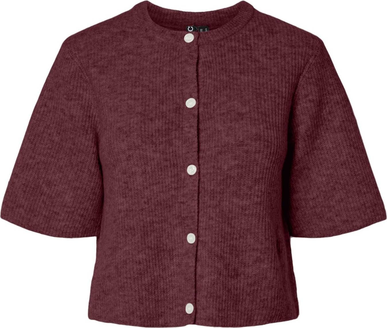 Pieces Pcsilly Kortärmad Stickad Kofta - Tawny Port