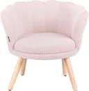 Beliani Fåtölj Halby Rosa Ljust Trä
