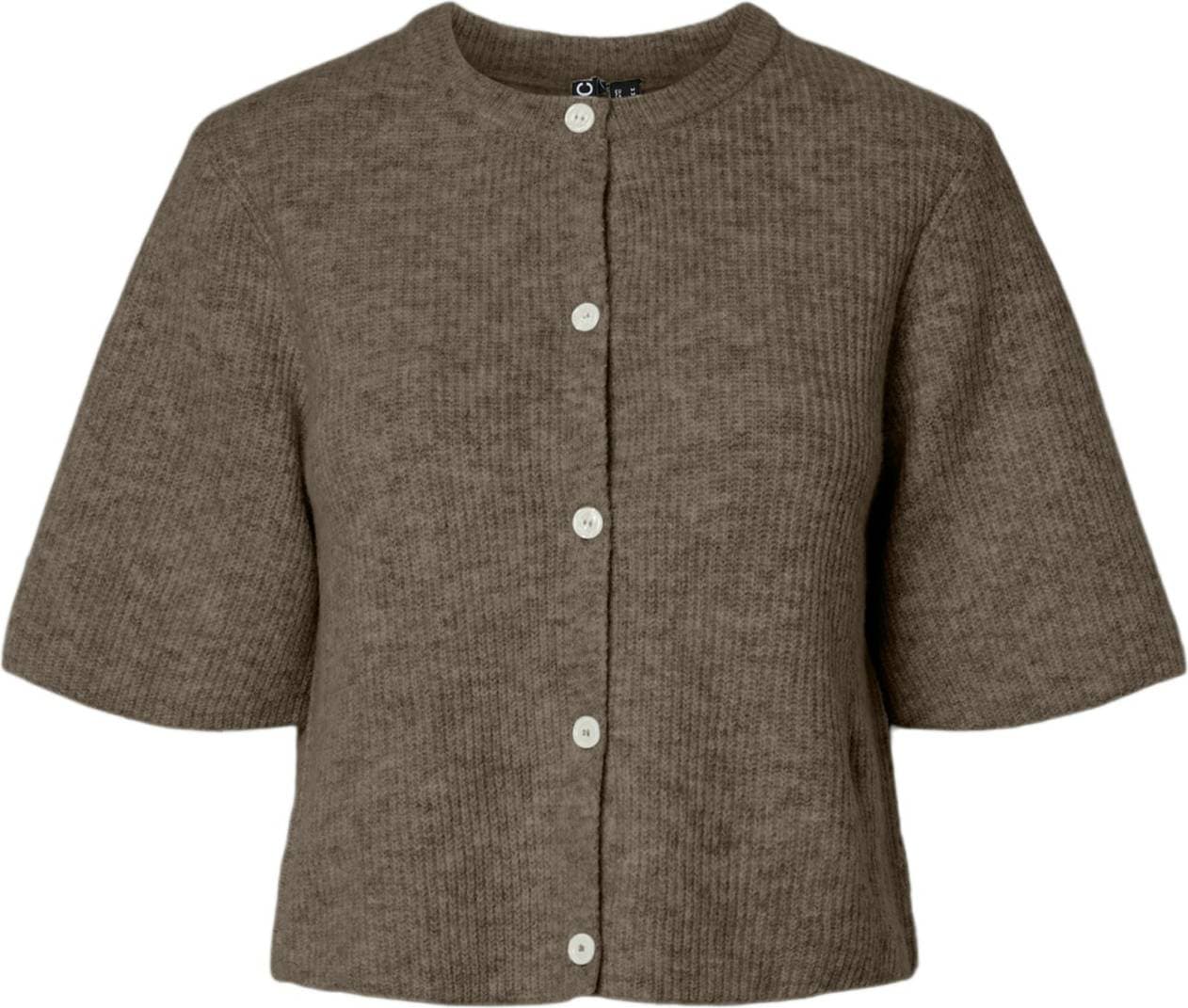 Pieces Pcsilly Kortärmad Stickad Kofta - Morel/Melange