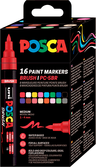 Posca Brush PC-5BR 16 Set