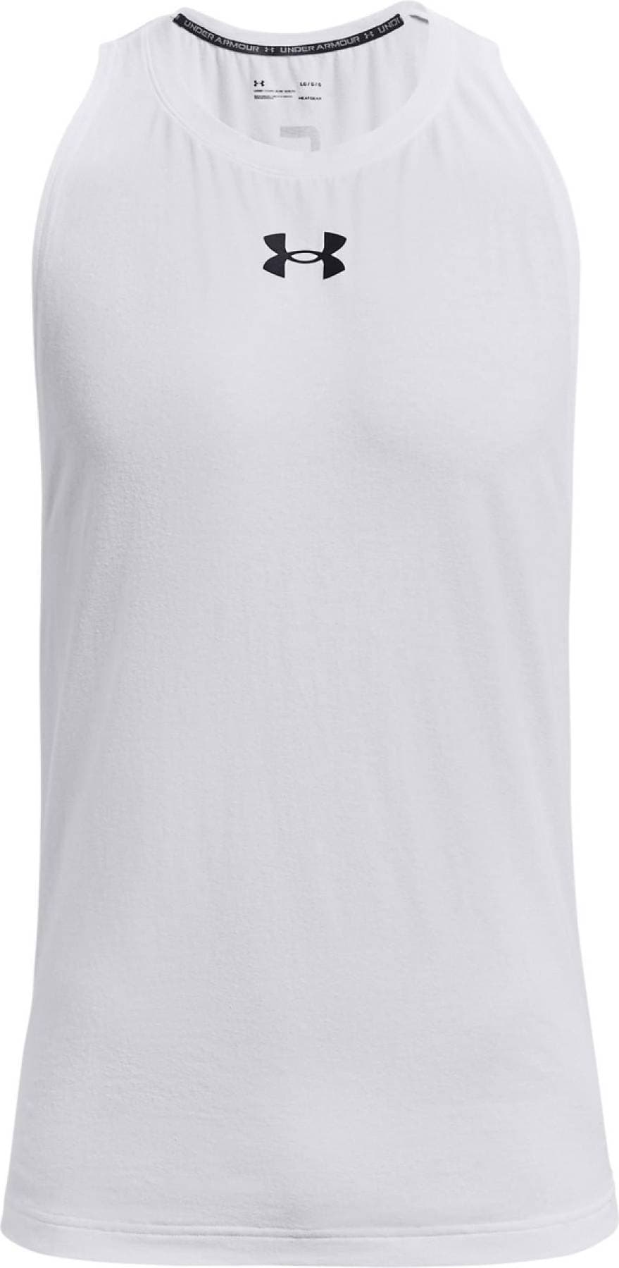 Under Armour Baseline Cotton Tank Top - White/Black