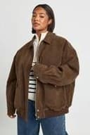 boohoo Dam Plus Mocka Bomberjacka - Chocolate