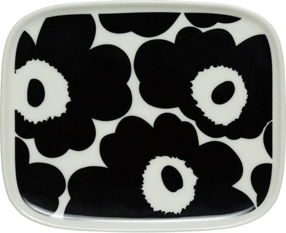 Marimekko Oiva Unikko Black Assiett 15cm