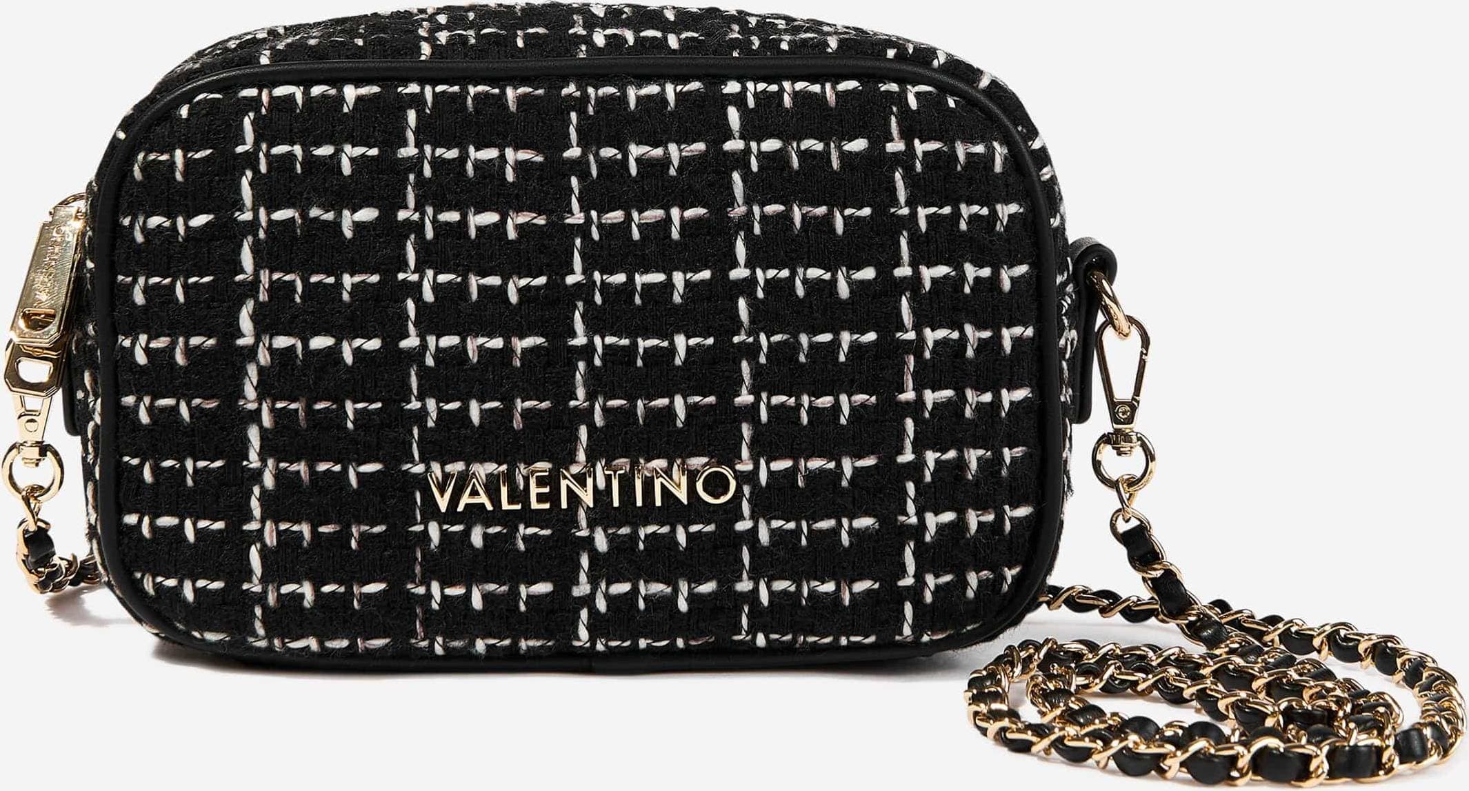 Valentino Tweed Crossbody Bag Black