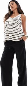 Vero Moda Maternity Byxor Linnemix Med Vida - Svart