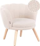 Beliani Fåtölj Halby Beige Ljust Trä