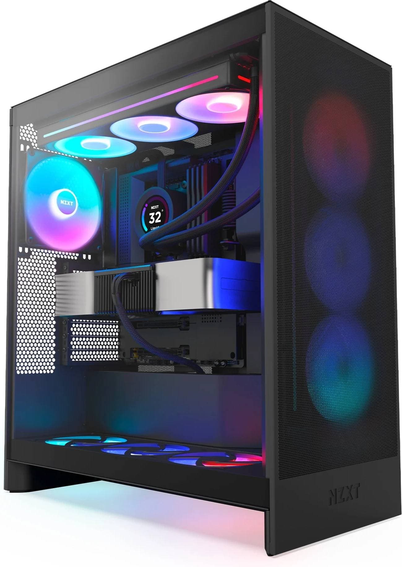 NZXT H7 Flow RGB (2024) Tempered Glass Black