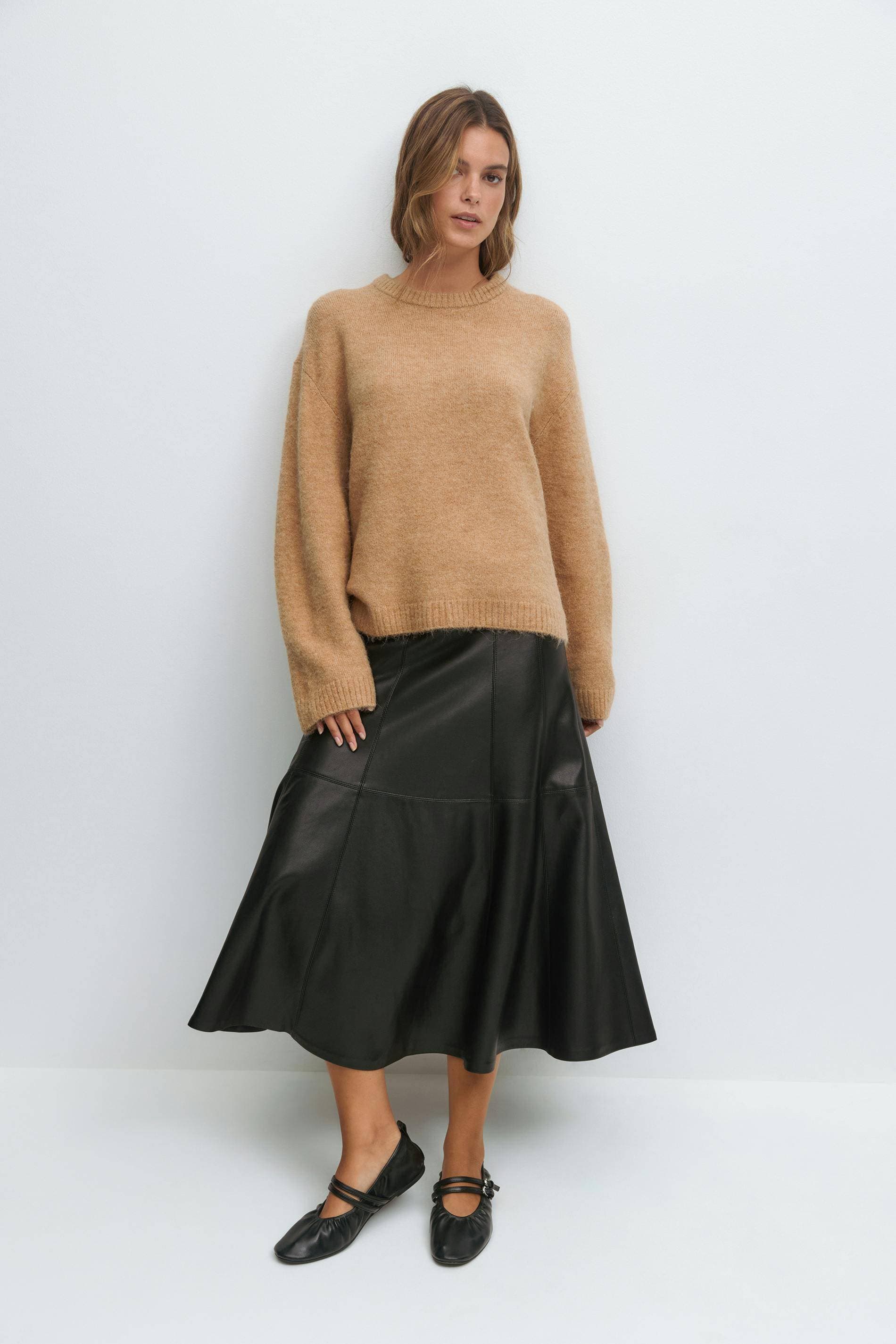 Gina Tricot Crew Neck Knitted Sweater - Beige