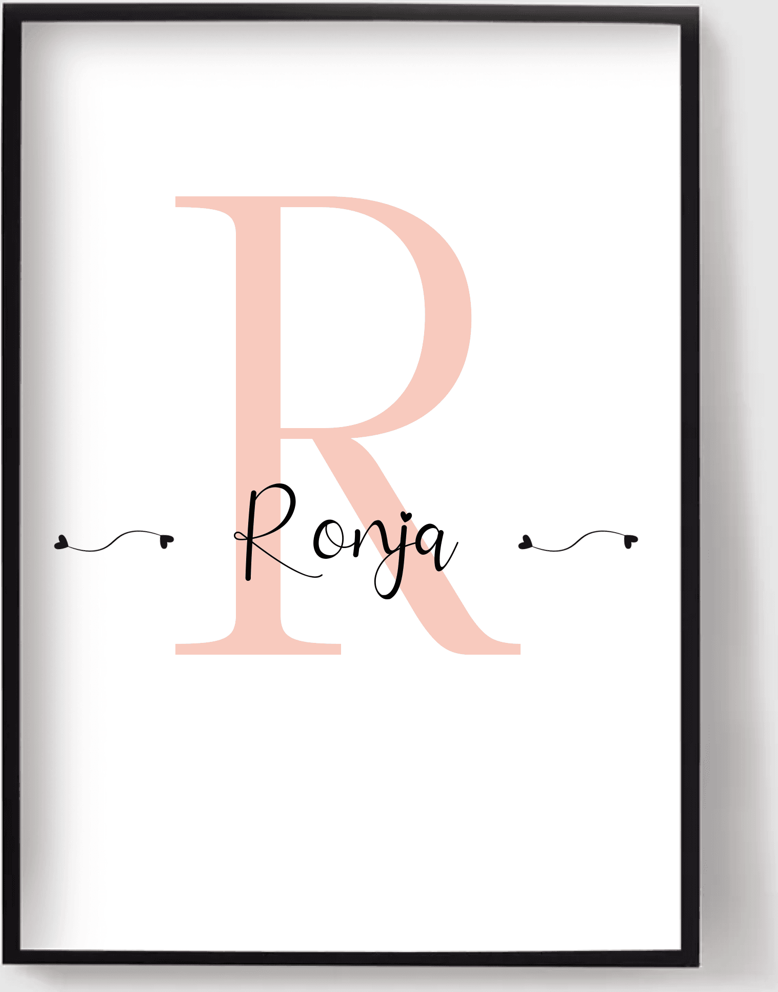 Affisch Namn Personlig Rosa Poster