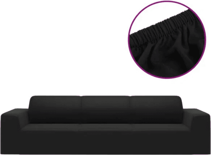 vidaXL 4-Seater Stretch Sofföverdrag Svart