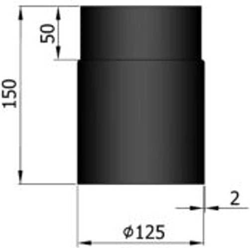 Rökrör Kaminex Rak Längd 150 mm