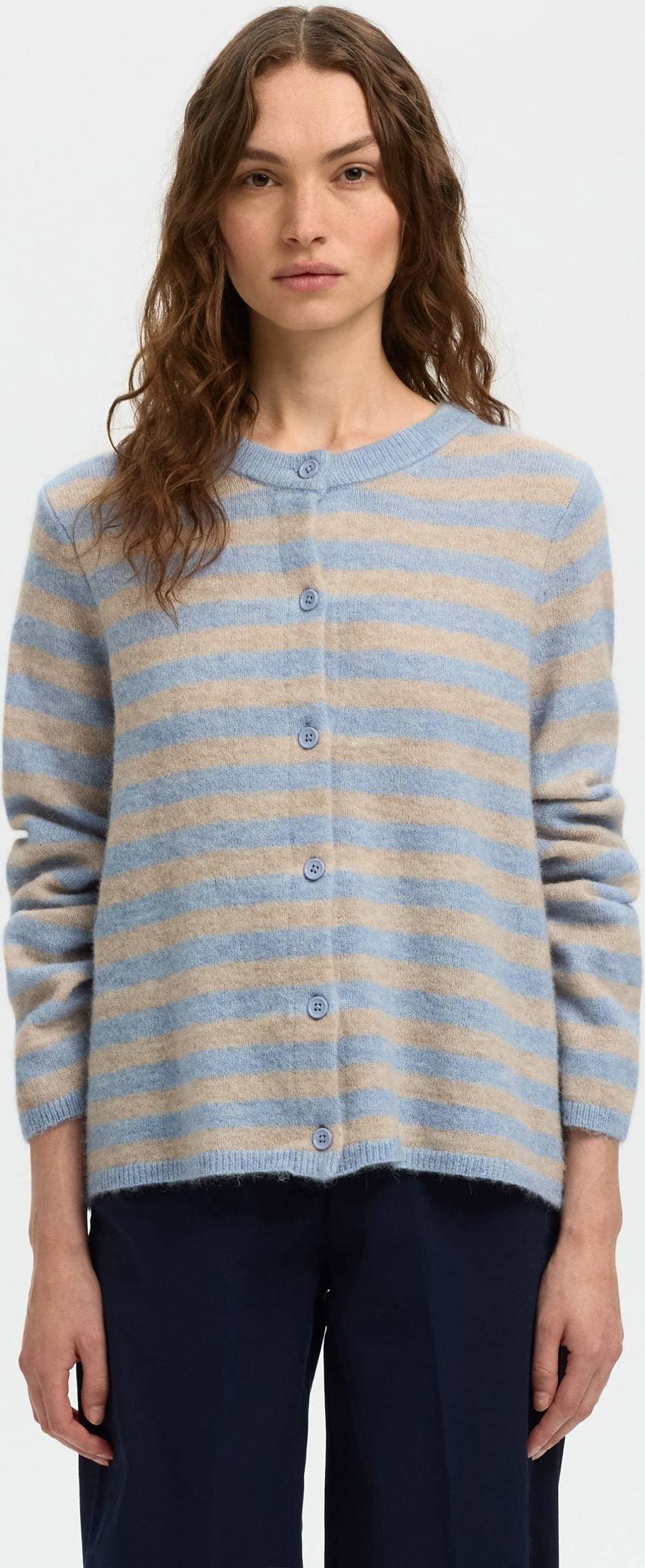 Selected Slflulu New Ls Knit Cardigan Noos - Blå