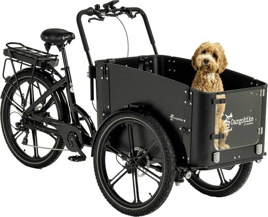 Cargobike Lådcykel EL Flex Dog Black Svart