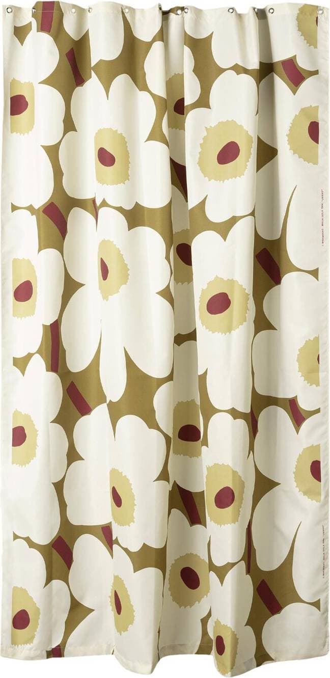 Marimekko Unikko Duschdraperi Green Umber 180x200