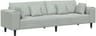 vidaXL Med Kudde Ljusgrå 250 x 77 x 76 Cm Soffa 76cm