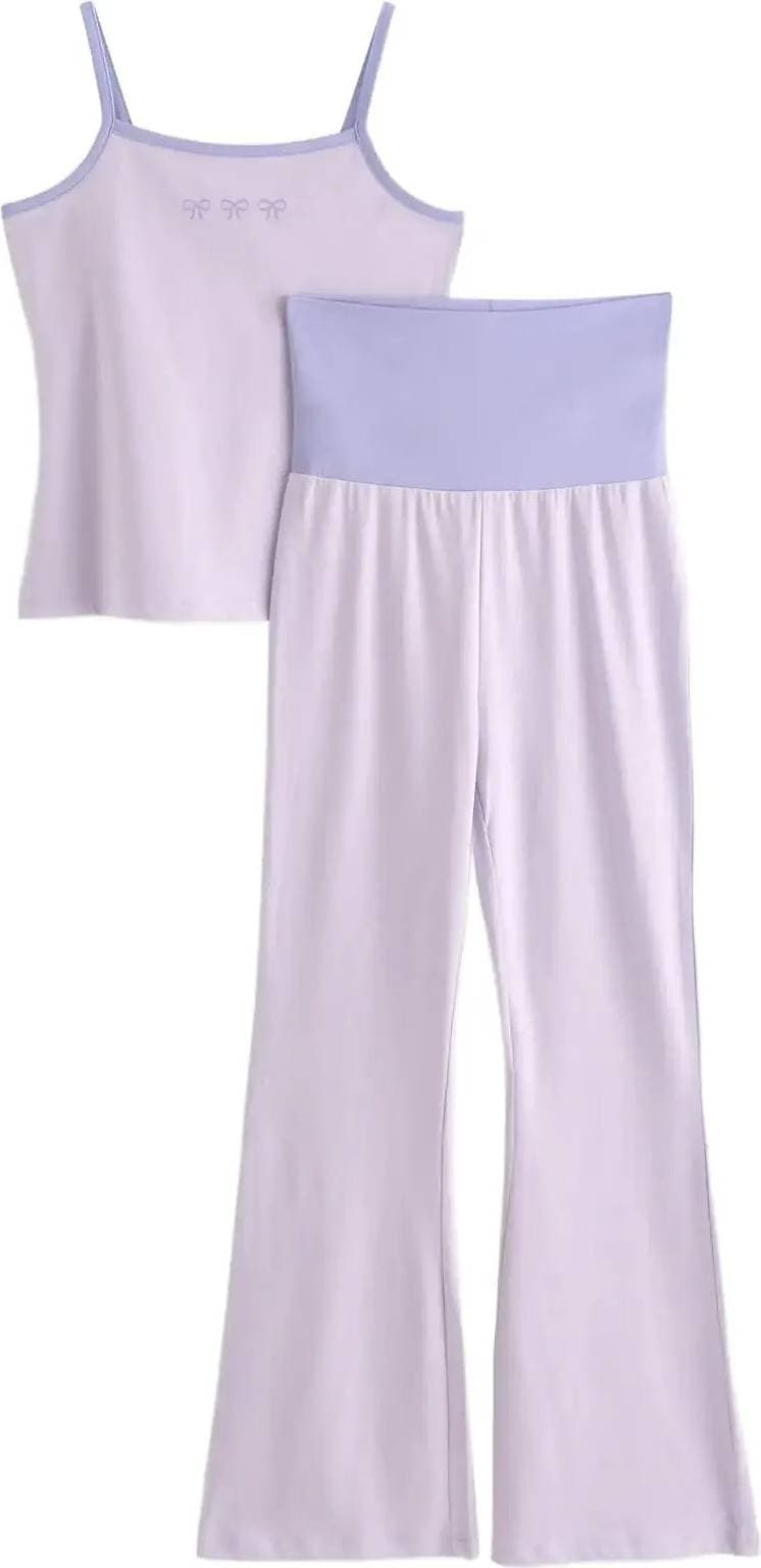 Lindex Strap Tank Top and Trousers - Lila