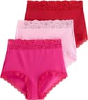 Lindex High Waist Lace Briefs 3-Pack - Multi-color