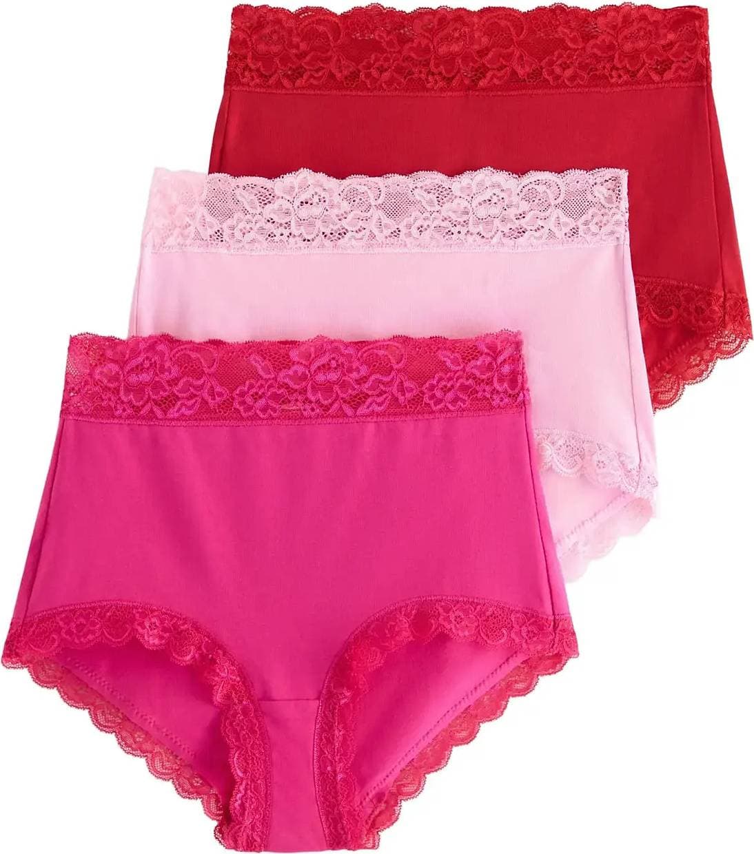 Lindex High Waist Lace Briefs 3-Pack - Multi-color