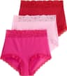 Lindex High Waist Lace Briefs 3-Pack - Multi-color