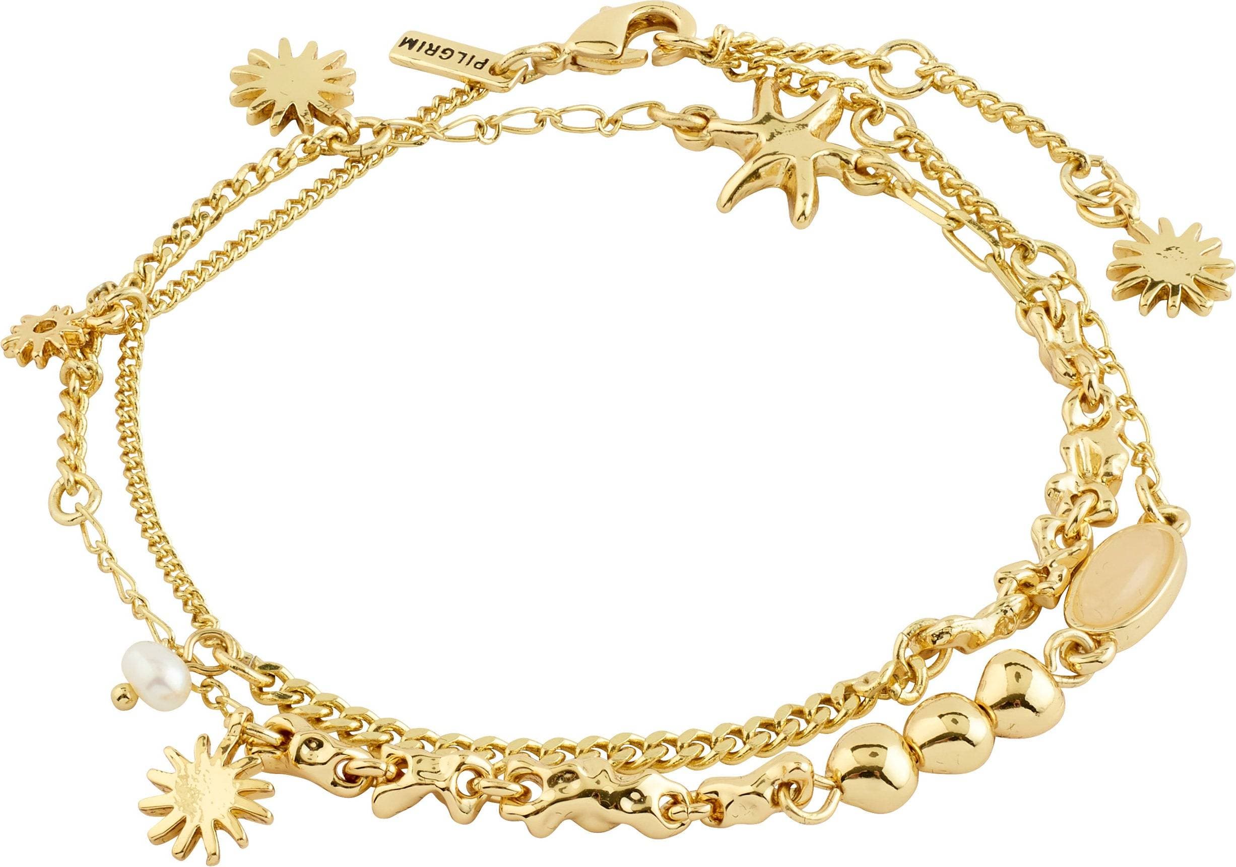 Pilgrim Armband 'PRISM' guld / pärlvit