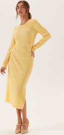 Pieces Pcflora Ls Midi Dress Jrs Noos Bc - Yellow
