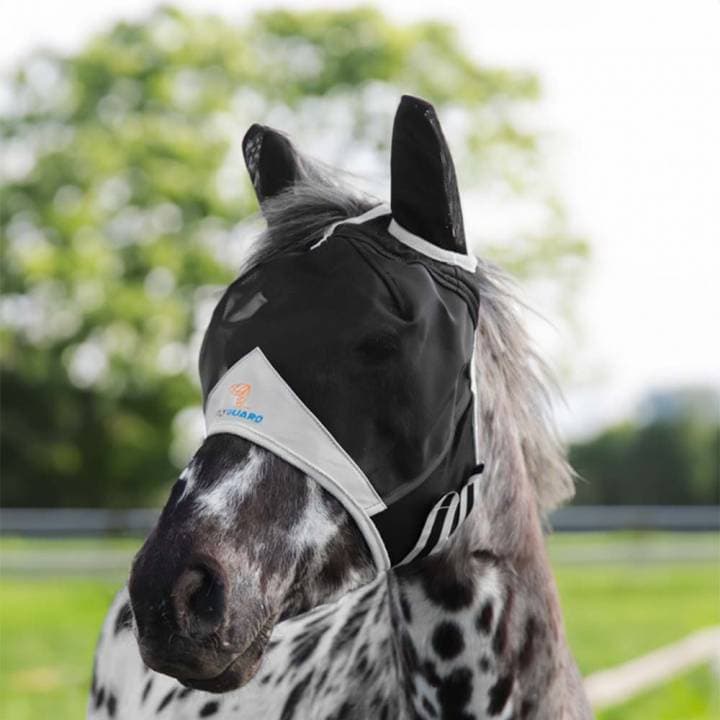 Shires Flugmask Öron Hål Pannlugg - Svart/Grå