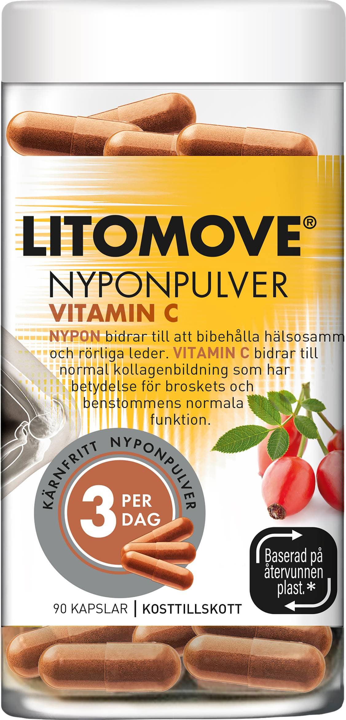 Litomove Nyponpulver Vitamin C 90 st