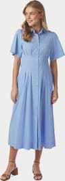 Neo Noir Baia Stripe Poplin Dress - Blå