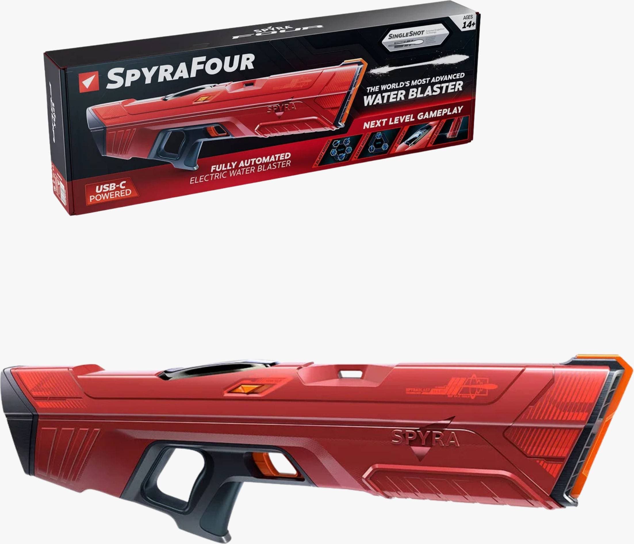 Spyra Four Red Leksaksaffären Vattenpistol