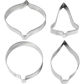 Creativ Company Utsticksform Klocka Kula Droppe Prisma 8 cm 4 St/1 Förp Utsticksform, klocka, kula, droppe, prisma, H: cm, st./ 782887