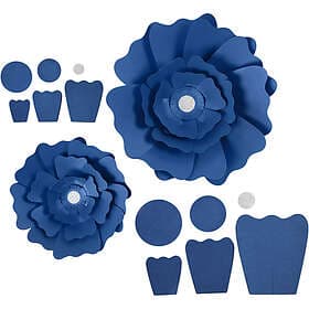 Creativ Company Pappersblommor D15+25 cm 230g 2 St/1 Förp Pappersblommor, blå, Dia. 15+25 cm, g, st./ 1 förp. 599904