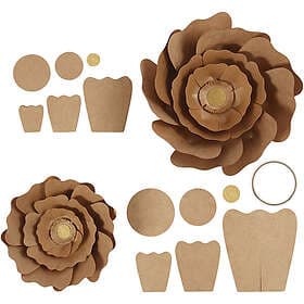 Creativ Company Pappersblommor D15+25 cm 230g 2 St/1 Förp Pappersblommor, natur, Dia. 15+25 cm, st./ 1 förp. 599916