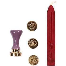 Creativ Company Startset Lack och Sigill Hjärta Fjäril Fyrklöver sigill, hjärta, fjäril, fyrklöver, Dia. 18 mm, 1 se 27022