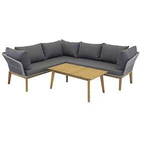 Venture Design Loungegrupp Chania Utomhus hörnsoffa Grå / grå dyna akacia 9329-013